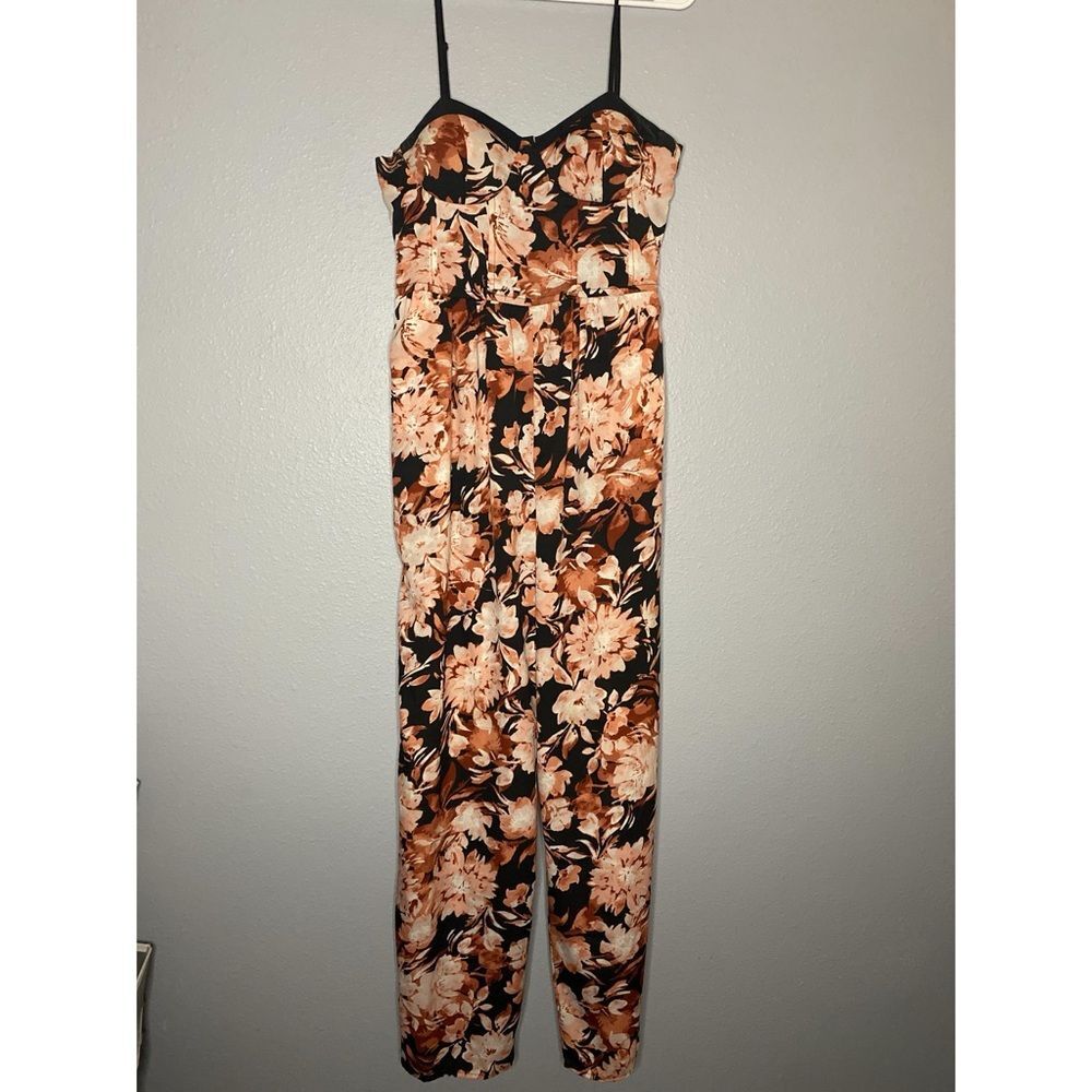 B.O.G Collective Floral Spaghetti Strap Jumpsuit Size Large